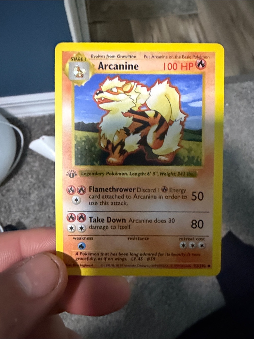 Pokemon Arcanine Yellow & Orange Trading Card